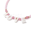 2Pcs Valentine's Day Dyed Natural White Jade Bead & Rose Quartz & TOHO Round Seed Beads Braided Bead Bracelets for Women BJEW-MZ00244-5