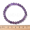 Natural Amethyst Bead Stretch Bracelets BJEW-K212-A-034-8