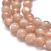 Natural Peach Moonstone Beads Strands G-K305-24-C-3