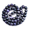 Electroplate Natural Fire Crackle Agate Beads Strands G-T131-54F-2