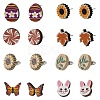 Natural Wood Stud Earrings EJEW-SC0001-21P-1