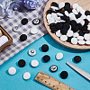 100Pcs 2 Colors 1-Hole Cloth Buttons DIY-NB0014-37-4