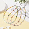 3Pcs 3 Color Natural Quartz Crystal & Glass Seed Beaded Necklaces Set NJEW-JN04344-2