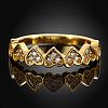 Classic Heart Real 18K Gold Plated Brass Cubic Zirconia Finger Rings RJEW-BB05357-7G-2