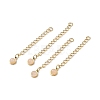 Ion Plating(IP) 316 Surgical Stainless Steel Curb Chain Extender with Natural Rose Quartz Round Charm STAS-A097-01G-03-1