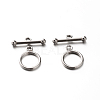 Tarnish Resistant 201 Stainless Steel Ring Toggle Clasps STAS-E088-24-1