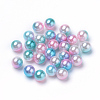 Rainbow Acrylic Imitation Pearl Beads OACR-R065-5mm-05-1