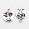 Tibetan Style Alloy Flat Round with Tree Charms X-TIBEP-Q043-313-RS-2