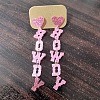 Word HOWDY Acrylic Dangle Stud Earrings FS-WGBB6AA-08-1