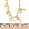 Brass Key & Heart Pendant Bib Necklaces NJEW-G183-08G-5