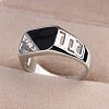 Alloy Micro Pave Cubic Zirconia Finger Rings for Men FS-WGE231C-03-1