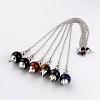 Natural & Synthetic Mixed Stone Sphere Dowsing Pendulums BJEW-E292-A-1