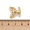 Brass Micro Pave Clear Cubic Zirconia Fold Over Clasps KK-C075-38G-3
