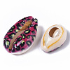 Printed Natural Cowrie Shell Beads X-SSHEL-R047-01-B08-3