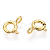 925 Sterling Silver & Iron Spring Ring Clasps STER-T004-81A-G-1