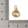 Brass with Single Clear Cubic Zirconia Pendants KK-R162-019G-3