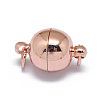 Rack Plating Brass Magnetic Clasps with Loops LS-KK-F801-03B-RG-2
