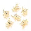 Brass Micro Pave Clear & Black Cubic Zirconia Pendants ZIRC-O036-25G-1