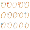 2 Sets 2 Style Alloy Finger Rings Sets RJEW-UN0003-03G-1