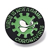 Medical Topics Word VIRUS is NOT A GAME Zinc Alloy Brooches JEWB-Z021-01G-1