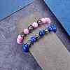 Blue Natural Mashan Jade Round Beaded Stretch Bracelet BJEW-SW00077-03-4