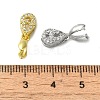 Rack Plating Brass Micro Pave Clear Cubic Zirconia Ice Pick Pinch Bails KK-K340-13-3