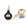 Brass Enamel Pendants ZIRC-N039-206C-2