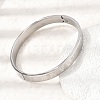 304 Stainless Steel Roman Numerals Hinged Cuff Bangles for Women SA-CBAC920-12P-2