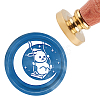 Brass Wax Seal Stamp with Handle AJEW-WH0184-0305-1