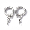 Brass Micro Pave Clear Cubic Zirconia Twister Clasps KK-P223-39P-1