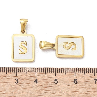 Ion Plating(IP) 304 Stainless Steel Pave Shell Pendants X-STAS-G327-01G-S-1