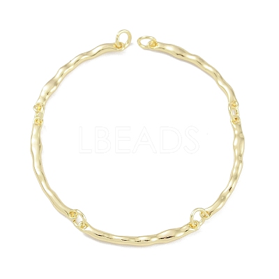 Brass Textured Bar Link Chain Bracelet Making KK-U020-04G-1