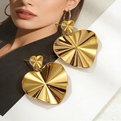 Alloy Heart Stud Dangle Earrings for Women WG8C281-01-1