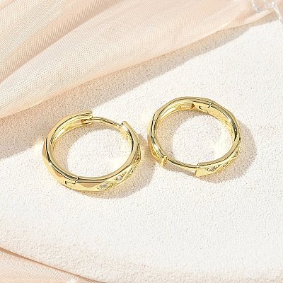 Brass Micro Pave Cubic Zirconia Hoop Earrings KK-CBA30C7-05G-1