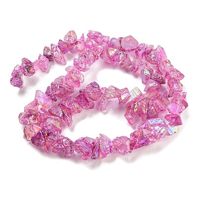 Electroplated Natural Quartz Beads Strands G-M412-01B-1