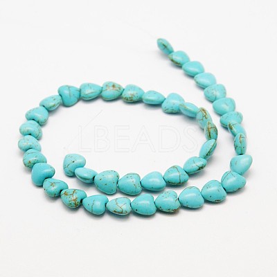 Heart Synthetic Turquoise Beads Strands TURQ-I019-10mm-08-1