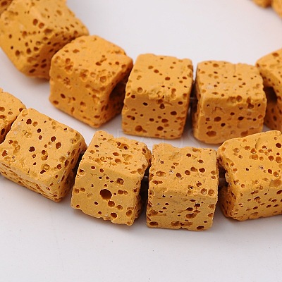 Synthetic Lava Rock Bead Strands G-N0104-8mm-13-1