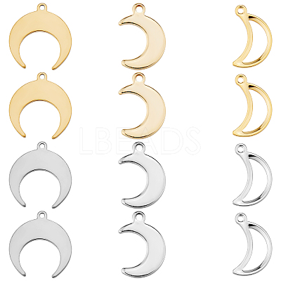 120Pcs 6 Style 304 Stainless Steel Pendants STAS-SC0004-01-1