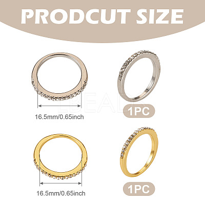 2Pcs 2 Colors Alloy with Crystal Rhinestone Finger Rings RJEW-TADJ0001-01D-1
