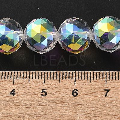 Transparent Electroplate Glass Beads Strands EGLA-N002-34D-H01-1