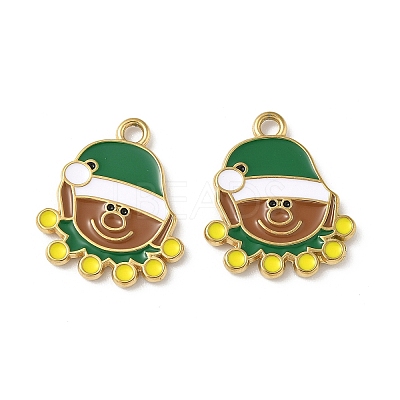 304 Stainless Steel Enamel Pendants STAS-L300-012G-23-1