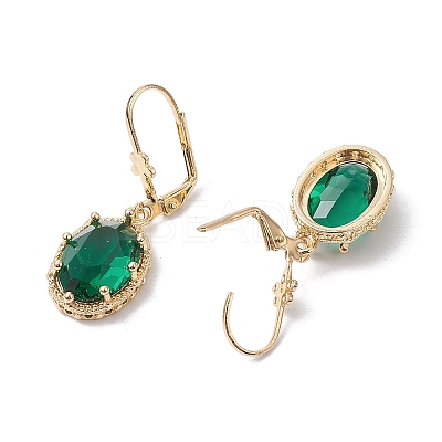 Glass Leverback Earring EJEW-C077-05KCG-1