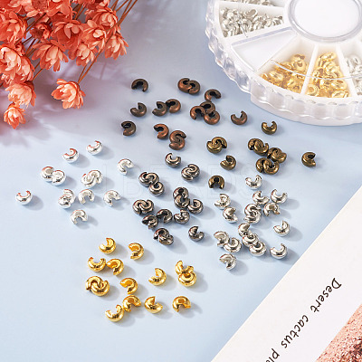 480Pcs 6 Colors Iron Crimp Beads Covers IFIN-PJ0001-01-1