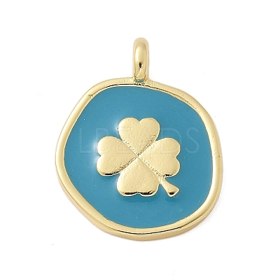 Brass Enamel Pendants KK-P293-11G-02-1