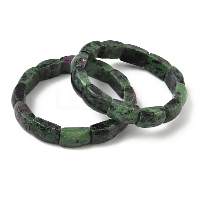 Natural Ruby in Zoisite Bead Stretch Bracelets for Women Men BJEW-C097-02A-15-1