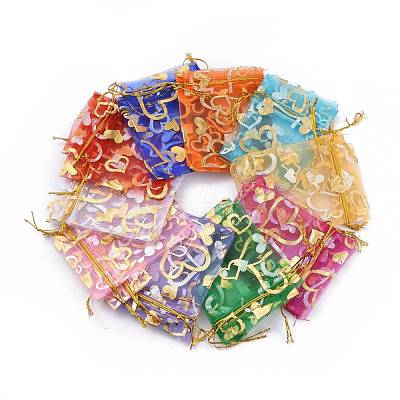 Heart Printed Organza Bags OP-R022-7x9-M-1
