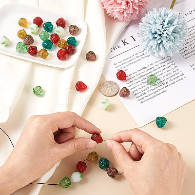 35Pcs 7 Style Handamde Bumpy Lampwork Beads LAMP-CD0001-11-1
