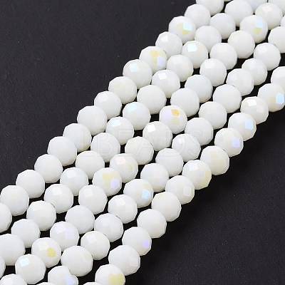 Electroplate Opaque Solid Color Glass Beads Strands EGLA-A044-P3mm-L01-1