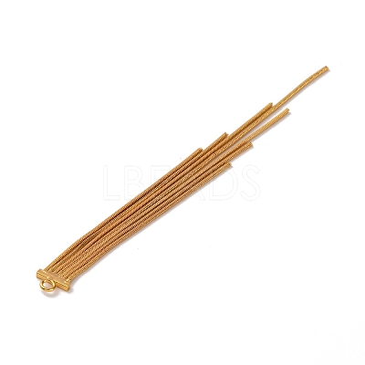 Brass Square Snake Chain Tassel Big Pendants KK-G510-10G-1