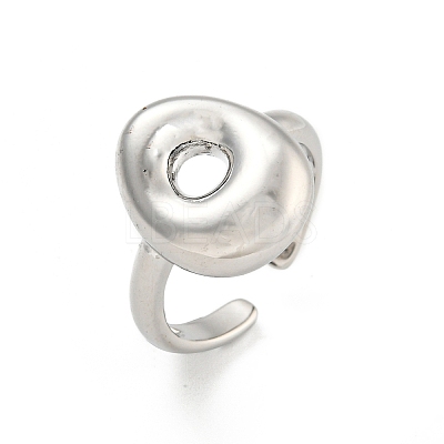 Brass Letter Open Cuff Rings for Women RJEW-G313-01O-P-1